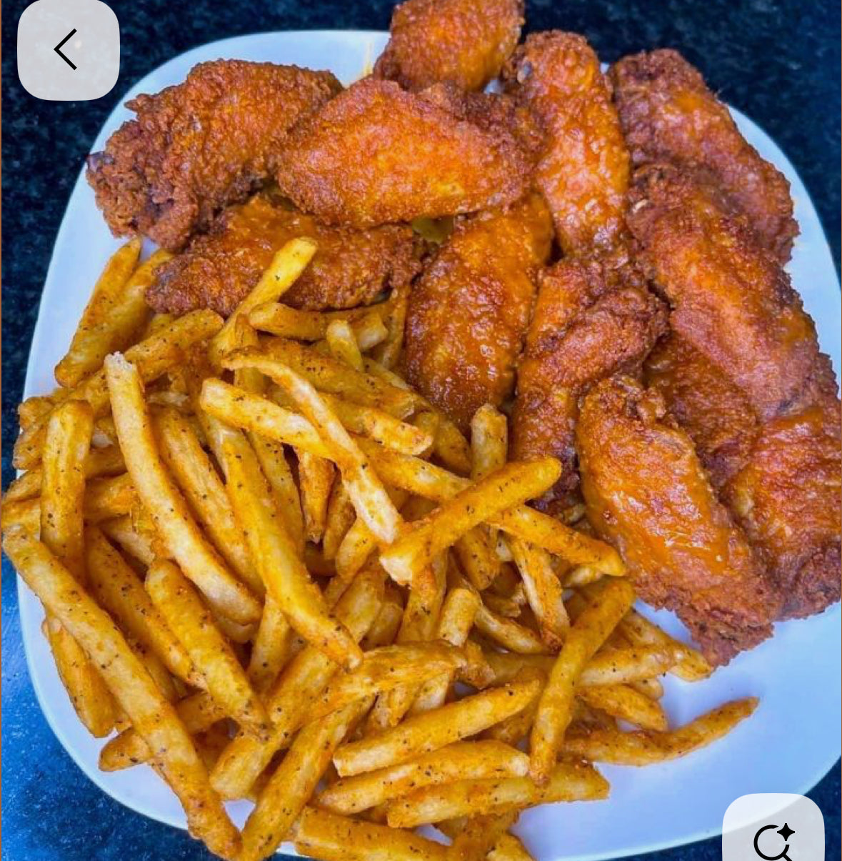 Fried chicken with fries