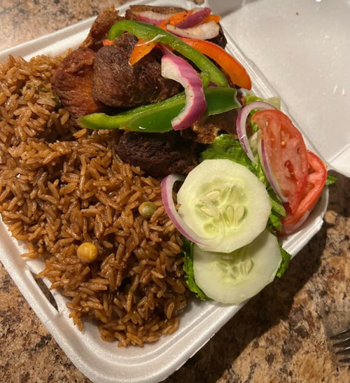 Black Rice with Pork/ Salad on the Side